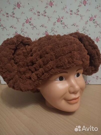 Шапка с ушками, детская, 