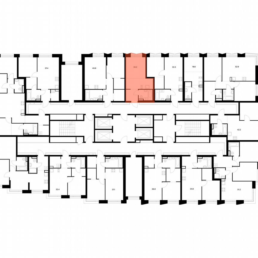 Квартира-студия, 24,2 м², 18/28 эт.