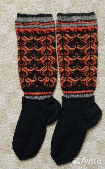 Гольфы, гетры, носки вязаные шерсть+ангорка