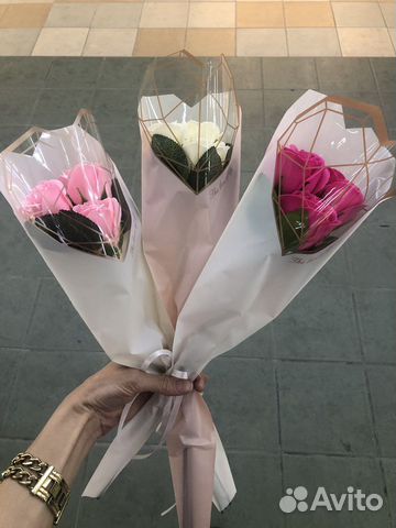 Букетики из мыльных роз на 1 сентября