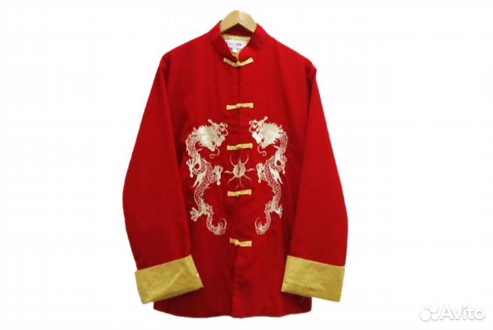 Рубаха мужская китайская, красный полиэстер, разме