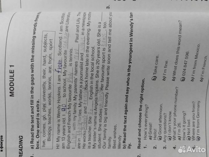 Тренировочные упражнения по английскому языку