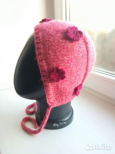 Чепчик вязаный женский