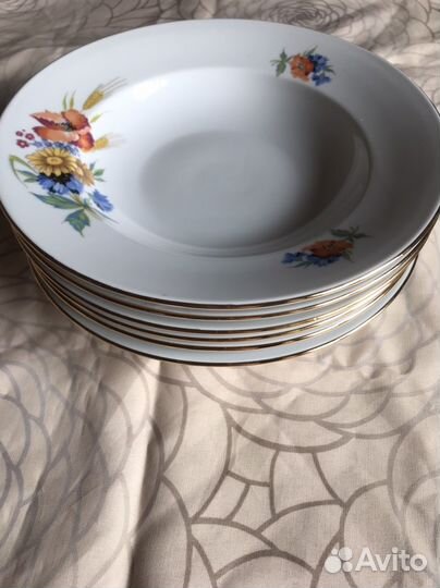 Тарелки с цветами, Bohemia, Чехословакия, винтаж