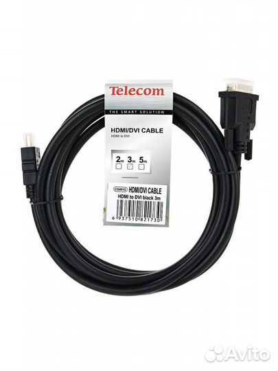 Кабель Hdmi - DVI, 3м, Telecom