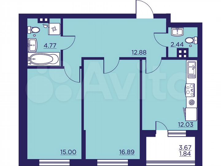 2-к. квартира, 65,9 м², 2/18 эт.