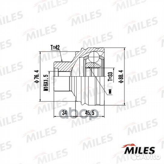 ШРУС audi A4/A5/Q5 1.8-3.2 07- нар. ga20034 Miles