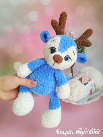 Вязаный олень, новогодняя игрушка