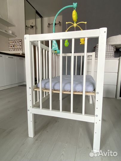 Приставная кроватка + матрас