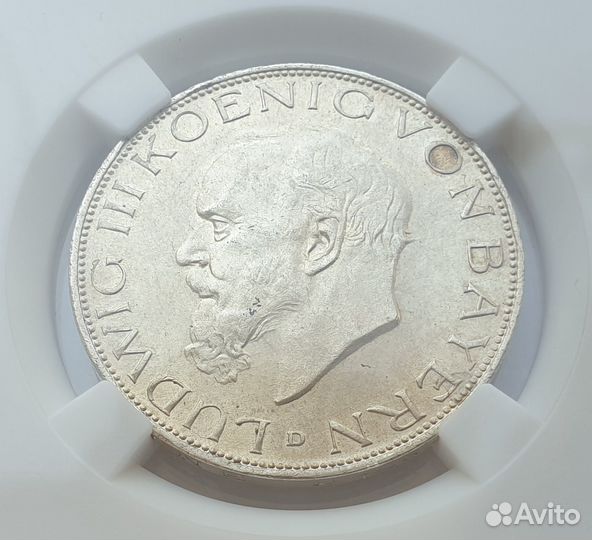 3 марки 1914 года D. Бавария. Людвиг III. В слабе