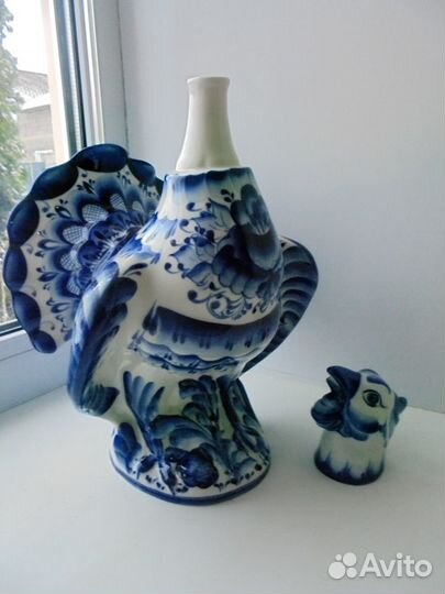 Гжель фарфор Токующий Глухарь Сосуд для вина/сока