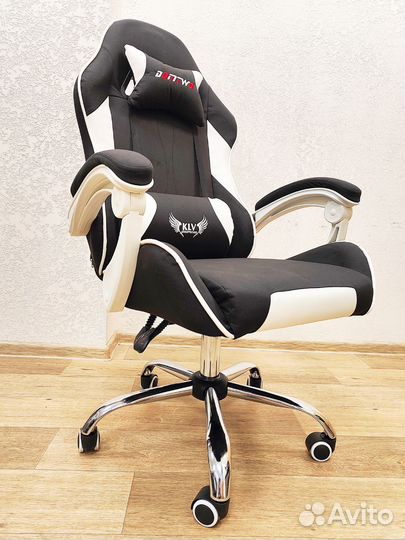 Игровое кресло тканевое новое компьютерное