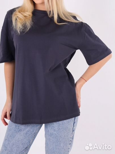 Футболка женская оверсайз однотонная