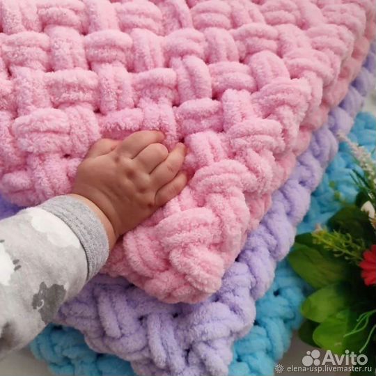 Плед из пряжи Alize Puffy