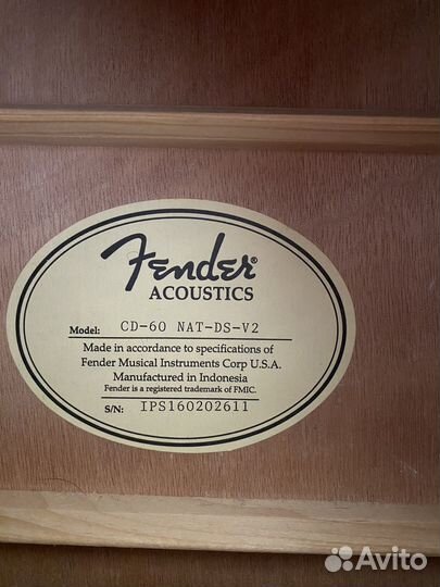 Акустическая гитара fender cd 60
