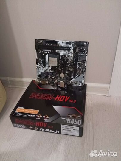 Мат.Плата Asrock B450M с процессором ryzen 5 2600