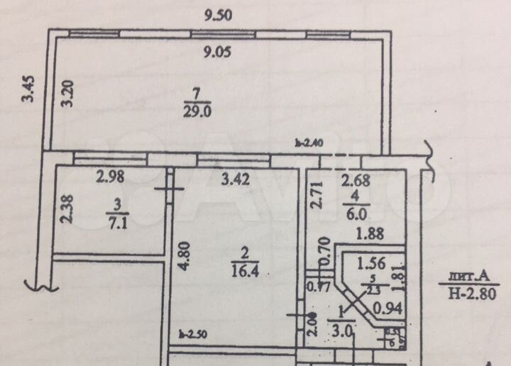 3-к. квартира, 64,3 м², 1/5 эт.