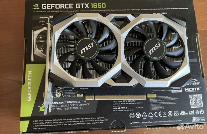 Видеокарта MSI Geforce GTX-1650