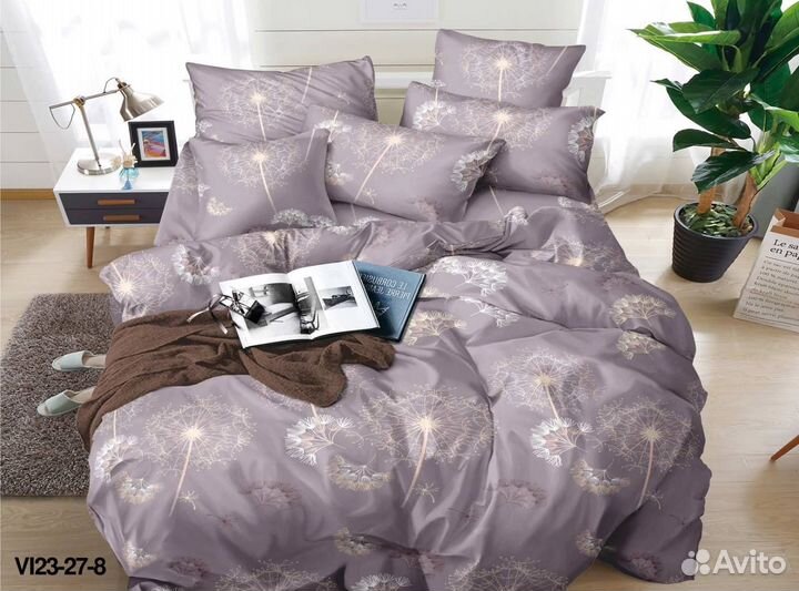 Постельное белье с одеялом сатин евро