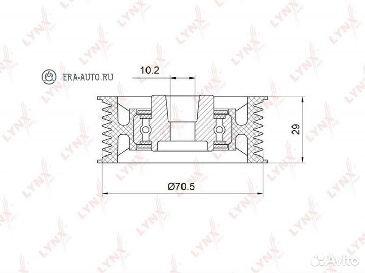 Lynxauto PB7022 Ролик обводной приводного ремня