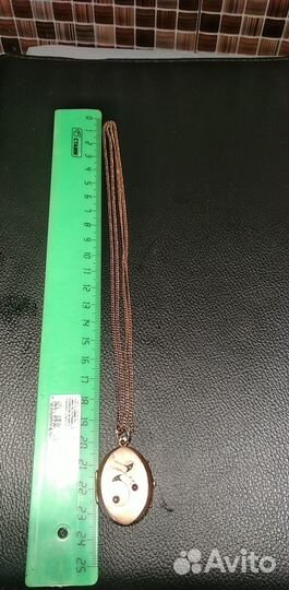 Кулон локет с цепочкой. Золото 56 пр