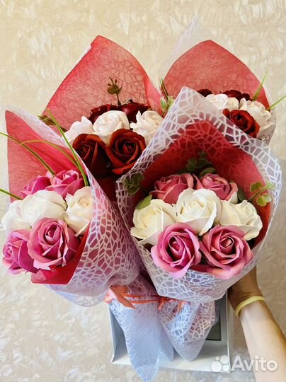 Букет из мыльных роз