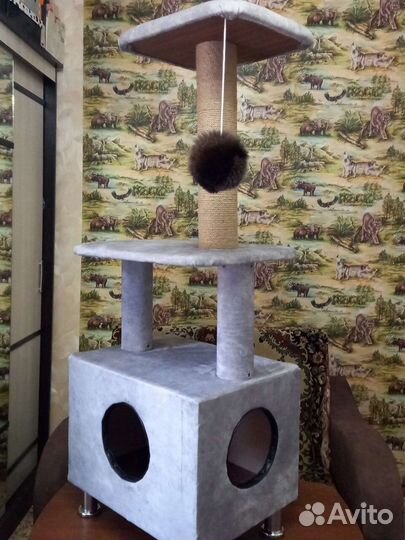 Домик для кошки с когтеточкой,ремонт,когтеточки