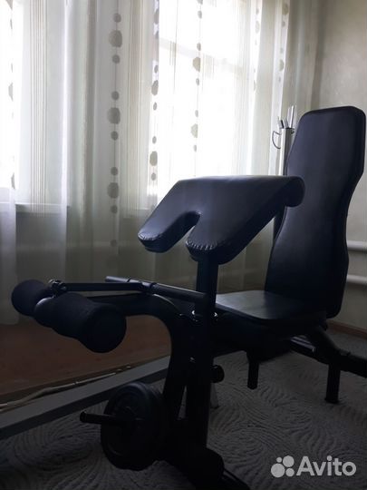 Скамья для жима + штанга + турник 3в1