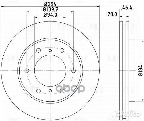 Диск торм. для а/м Mitsubishi L200 (07) /Pajero