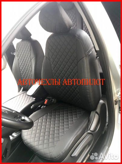 Чехлы Автопилот Kia Rio 3 Hb из экокожи чёрные