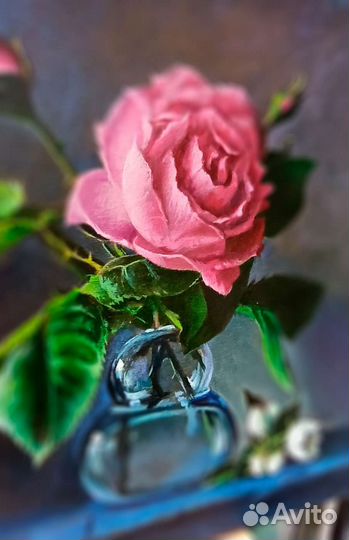 Картина холст масло Букет Розовых Роз