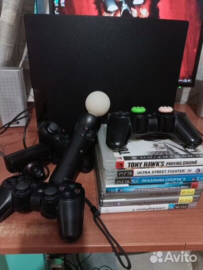 Ps3 + 2 геймпада + ps move + игры