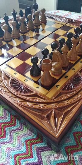 Шахматы резные деревянные