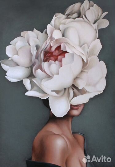 Картины в интерьер Девушка с цветами Amy Judd