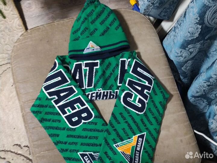 Шапка с шарфом мужская