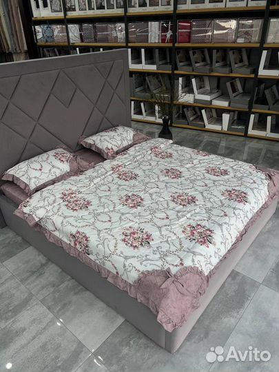 Постельное белье евро сатин с одеялом