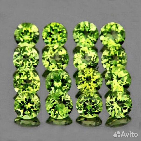 Хризолит, Оливин, Перидот натуральный 7,2Ct 4мм 25