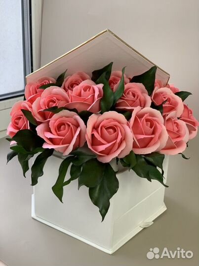 Коробочка с мыльными розами