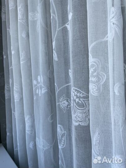 Льняная тюль