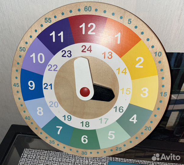 Детские,обучающие деревянные часы Икеа