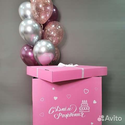 Коробка сюрприз с воздушными шарами