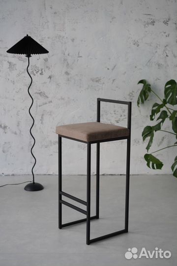 Мягкий стул лофт барный