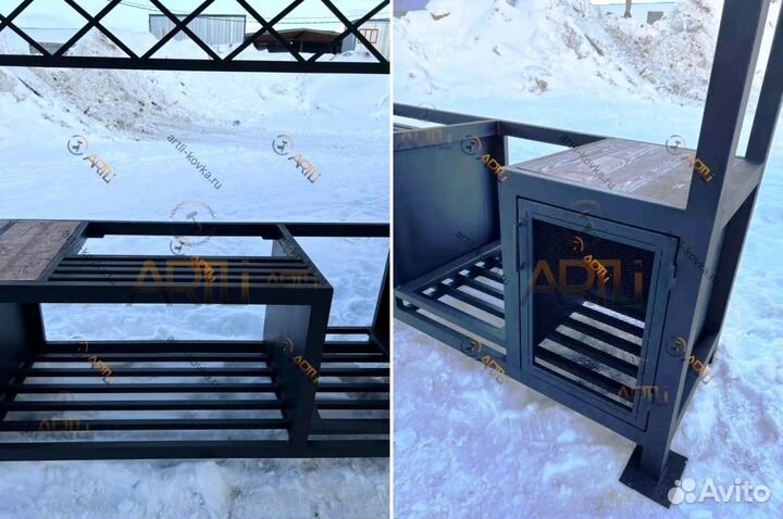 Мангал с печью под казан 