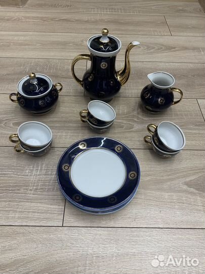 Сервиз кофейный СССР кобальт. Довбыш