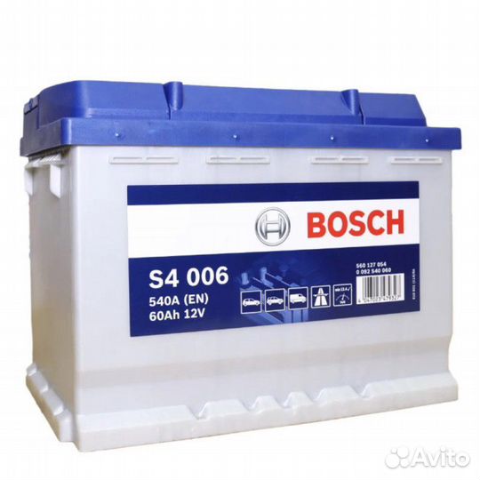 Акб 60Ач Bosch S4 низкий на фокус, опель, круз