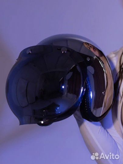 Шлем космонавта зеркальный мотошлем
