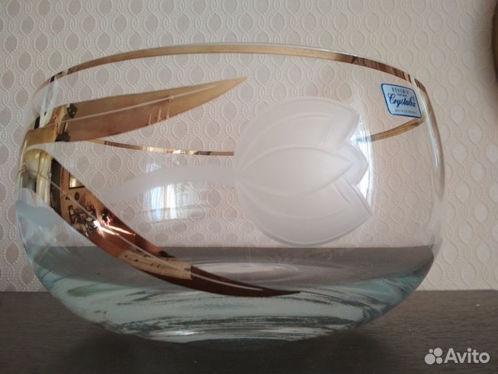 Вазы салатники ладьи хрусталь стекло Чехия СССР