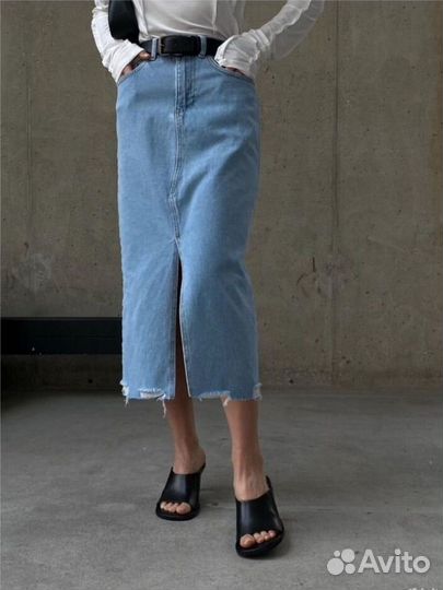 Джинсовая юбка миди Adli