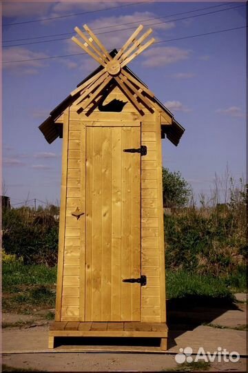 Уличный туалет деревянный З878