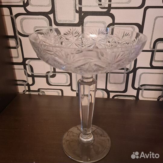Ваза для фруктов на ножке хрусталь